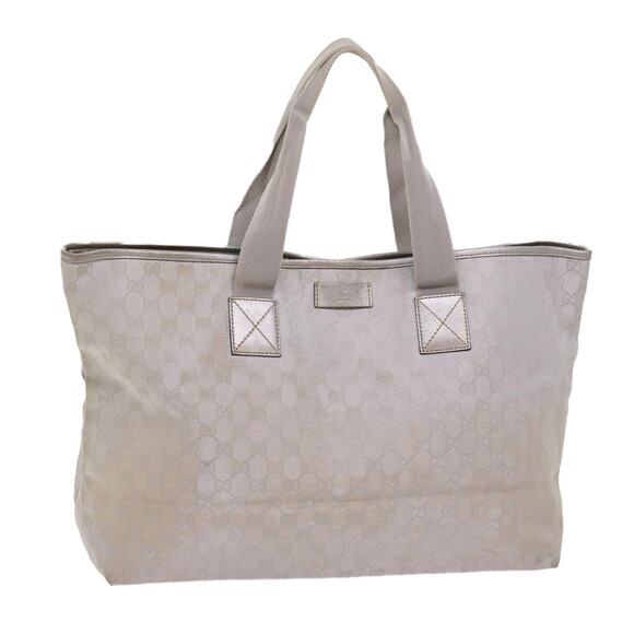 GUCCI GG Canvas Tote Bag Outlet Silver - Picture 1 of 16